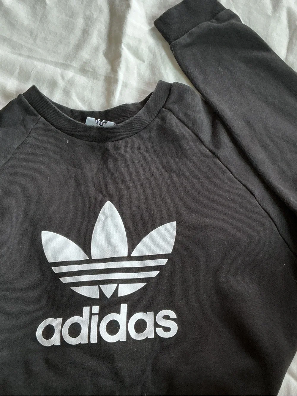 adidas Kids Brown Crewneck Sweatshirt with White Trefoil Logo
